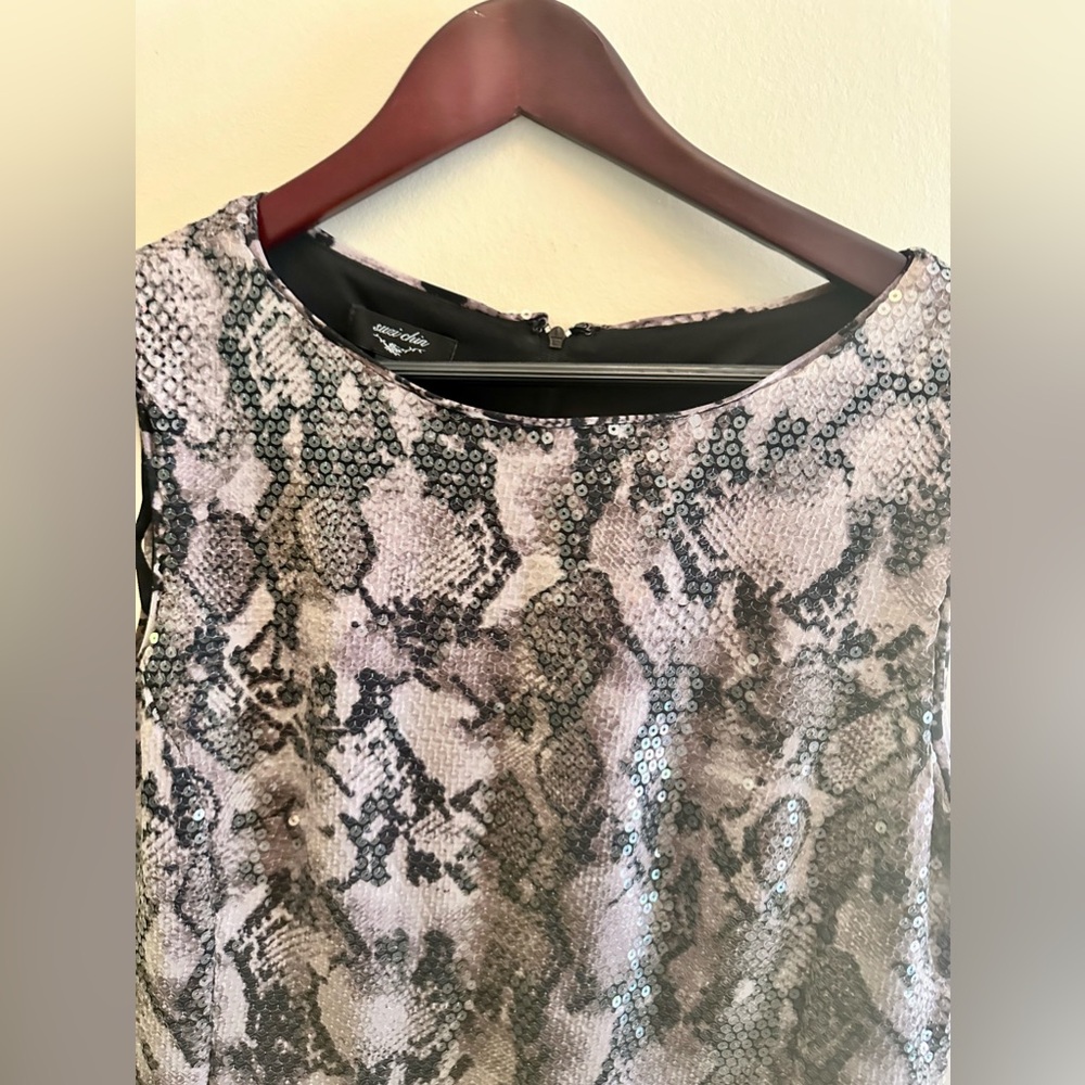 Suzi Chin | sequins dress size 10 snake print sequined dress